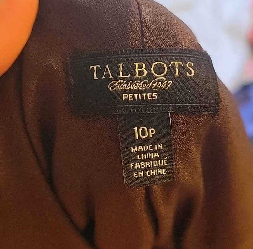 talbots size medium brown and cream colored v neck dress - photo 3