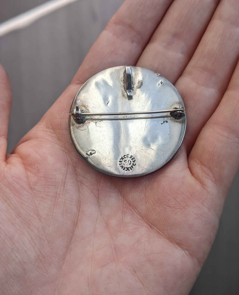 Wooden silver pendant and brooch - photo 2