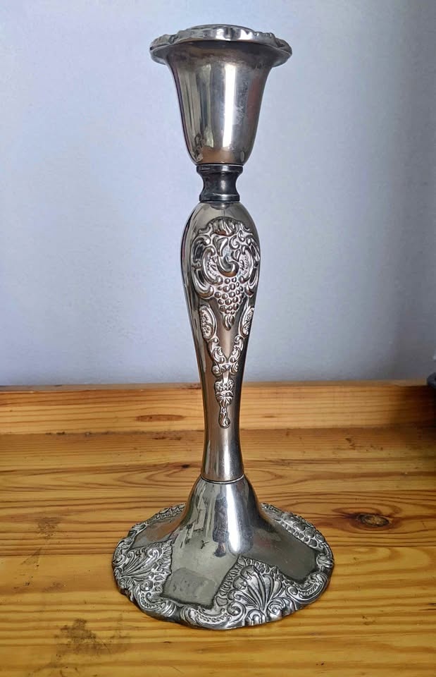 Heavy silver candlestick