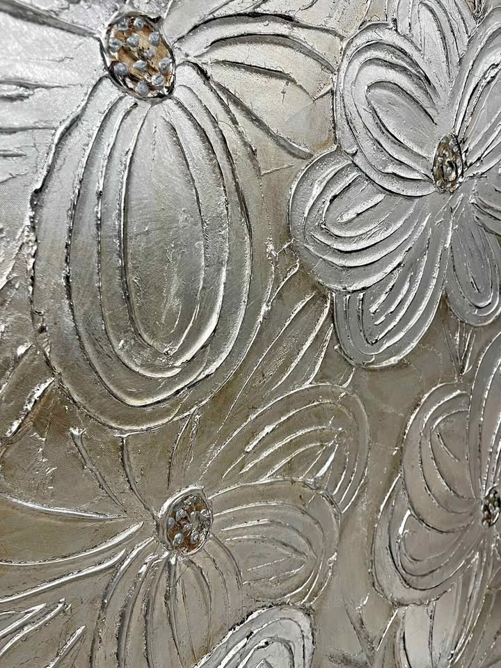 Metallic Floral Art Canvas