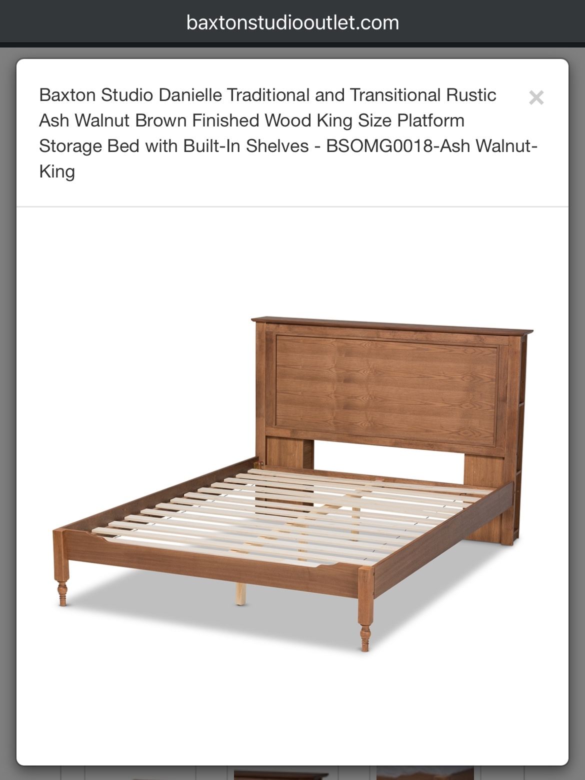 King Platform Bed Frame - photo 2