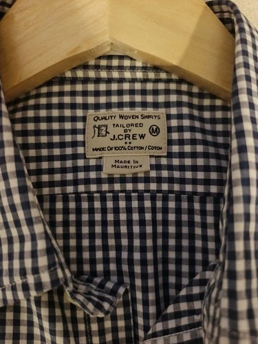 J.Crew Mens Button Down Shirt Medium Navy Gingham - photo 3