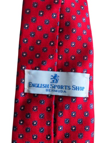 English Sports Shop Bermuda Vtg 1950s Tie Silk Red - photo 2