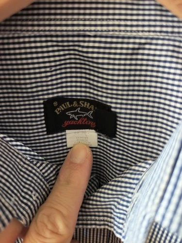 Paul & Shark Yachting Men's Shirt 15.5 M Blue Gingham - photo 3