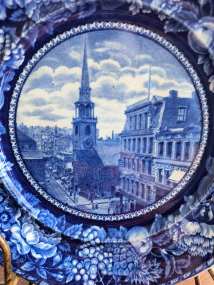 Vintage Staffordshire Blue Transferware Plate - photo 4