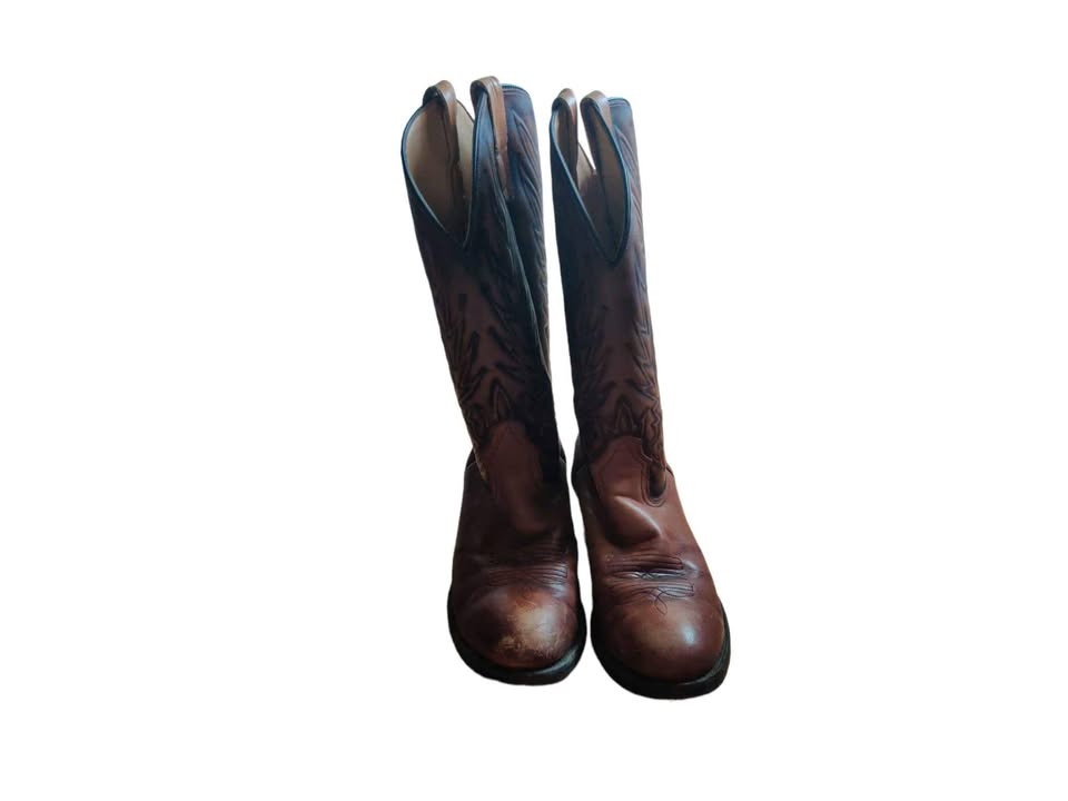 Vintage Brown Leather Cowboy Boots Made In Canada Size 11 - photo 3
