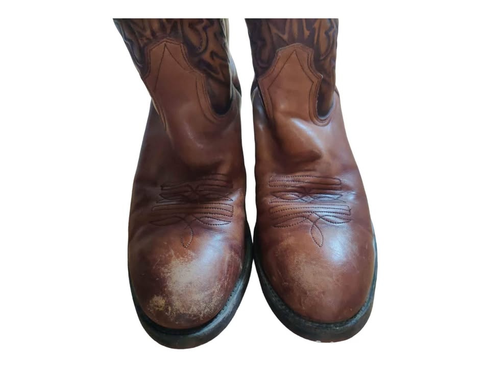 Vintage Brown Leather Cowboy Boots Made In Canada Size 11 - photo 5