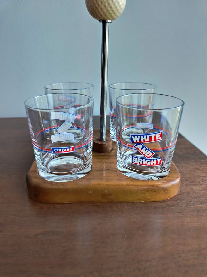 Mid Century Cinzano Glass Set