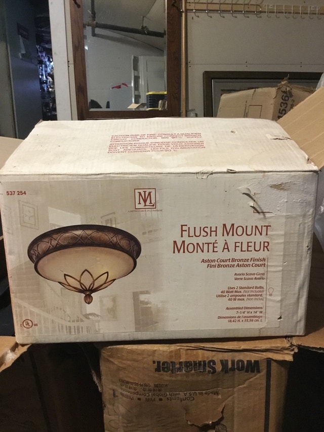 Flush mount Aston court bronze finish