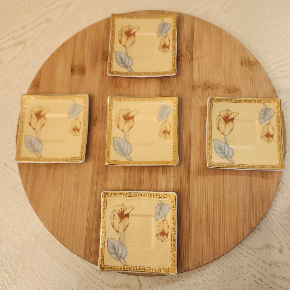 24kt Gold Trimmed, Demitasse Coffee Set With Tray and 2 Bowls - photo 2