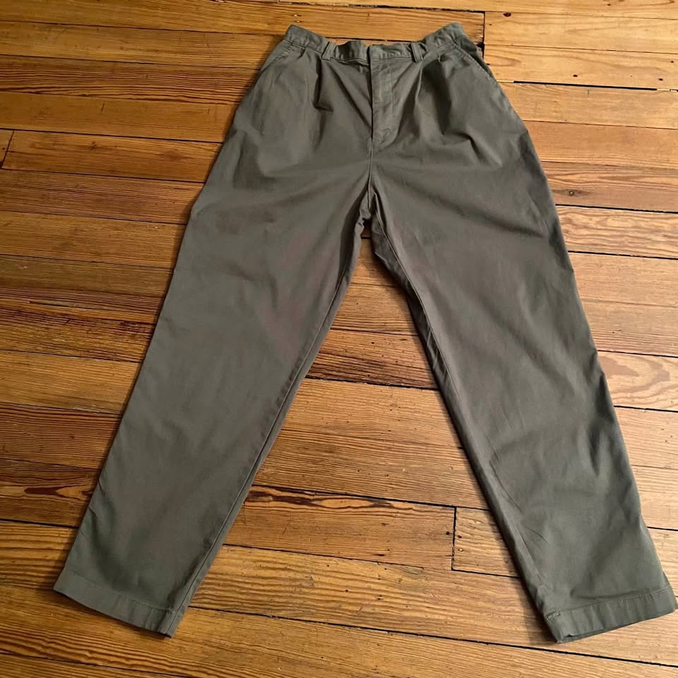Gap Pleated Pants Womens Size 8 Olive Green Zip Fly Stretch