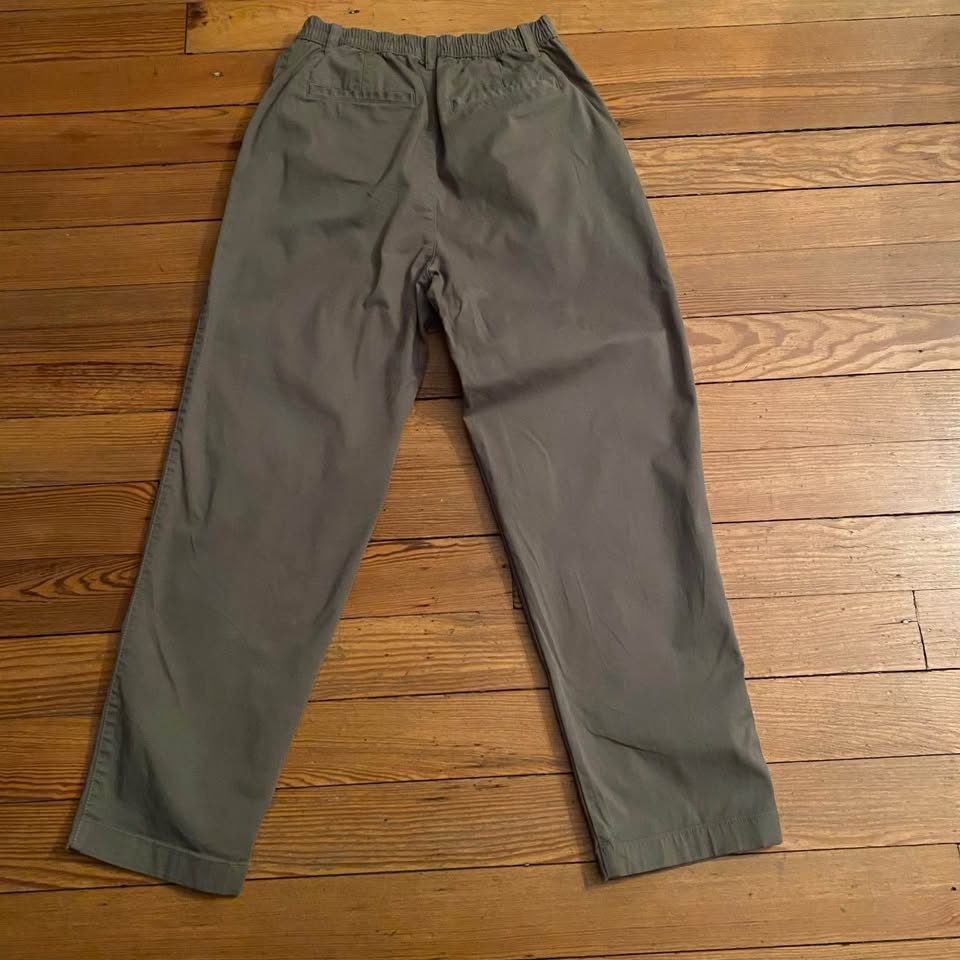 Gap Pleated Pants Womens Size 8 Olive Green Zip Fly Stretch - photo 3