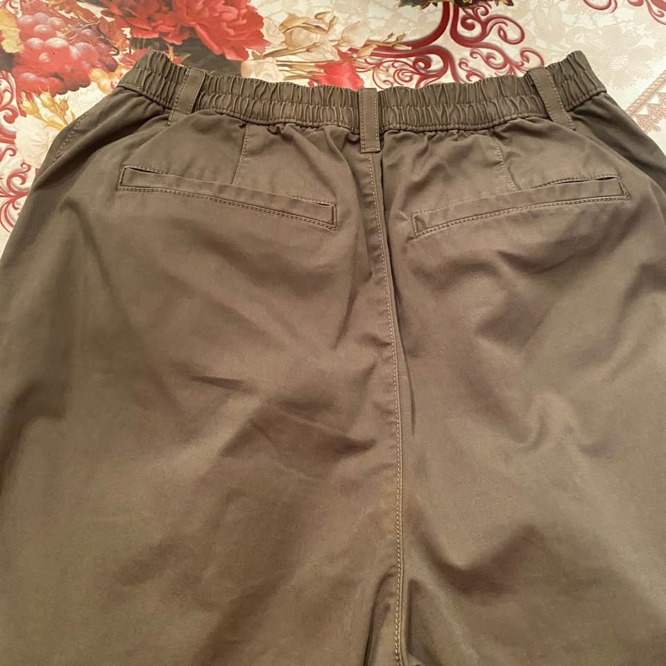 Gap Pleated Pants Womens Size 8 Olive Green Zip Fly Stretch - photo 5