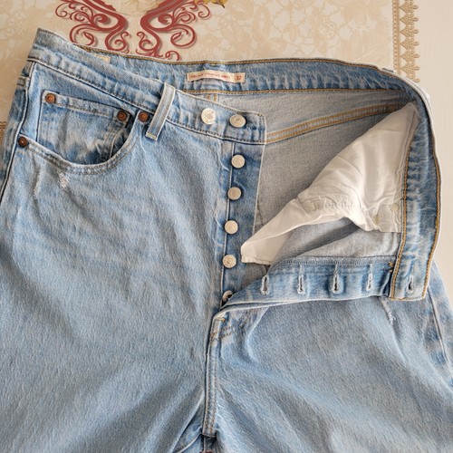 Levi's Ribcage Straight Ankle Jeans Womens Sz 32x27 Blue - photo 4