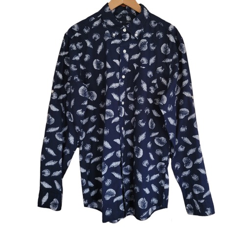 NWT GAP Button Down Shirt Mens Large L Navy Blue Slim Fit Conver