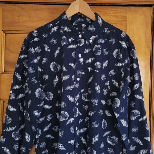 NWT GAP Button Down Shirt Mens Large L Navy Blue Slim Fit Conver - photo 3