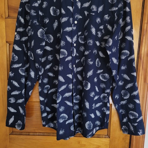 NWT GAP Button Down Shirt Mens Large L Navy Blue Slim Fit Conver - photo 4