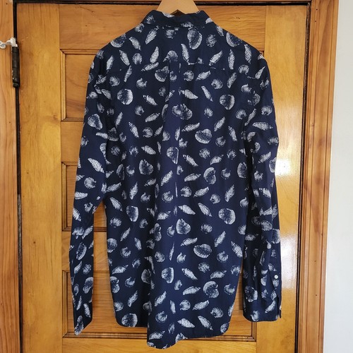 NWT GAP Button Down Shirt Mens Large L Navy Blue Slim Fit Conver - photo 5