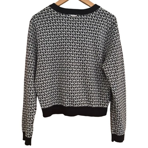 Michael Kors Cardigan Sweater Womens Size XL Black Silver Knit M - photo 2