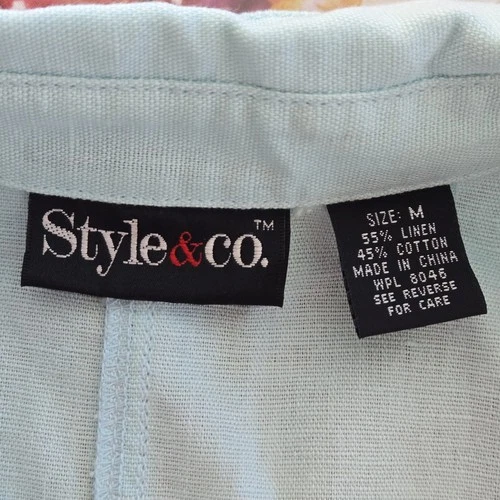 Style & Co. Shirt Women Medium Blue Sea Mist Button - photo 2