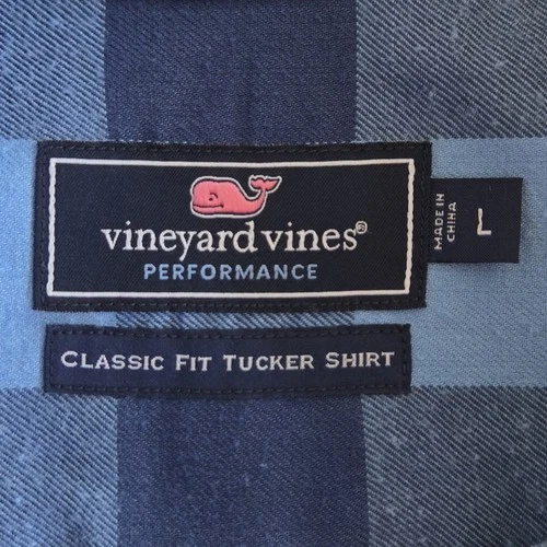 Vineyard Vines Shirt Mens Size L Blue Plaid Whale - photo 2