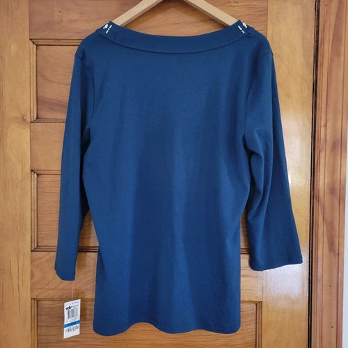 Style & Co Blouse Womens XL Blue Rhinestone - photo 5