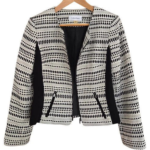 Calvin Klein Blazer Jacket Womens Size 8 Swiss Dot - photo 2