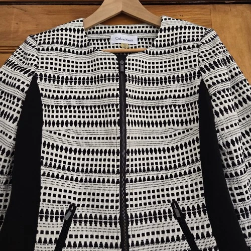 Calvin Klein Blazer Jacket Womens Size 8 Swiss Dot - photo 4