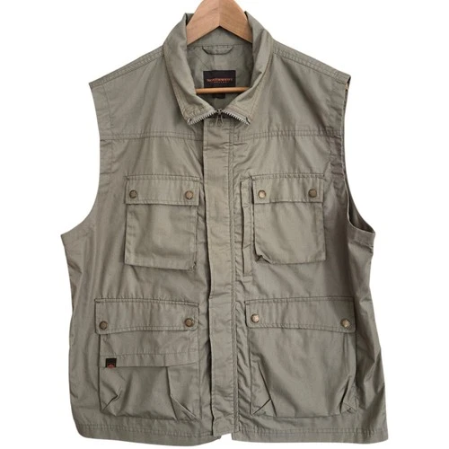 Northwest Territory Hunting Fishing Vest Mens Size M Olive Snap