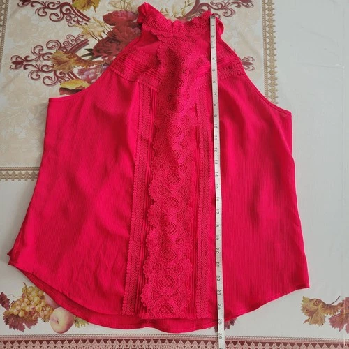 New York & Co Lace Halter Top Womens L Pink - photo 5