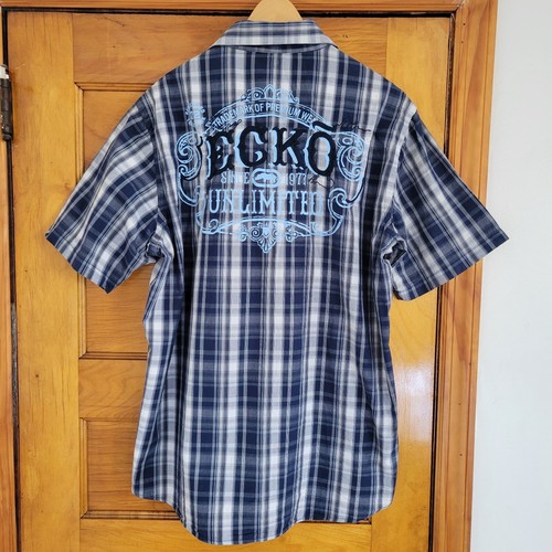 Ecko Unlimited Shirt Mens XL Blue White Plaid - photo 5