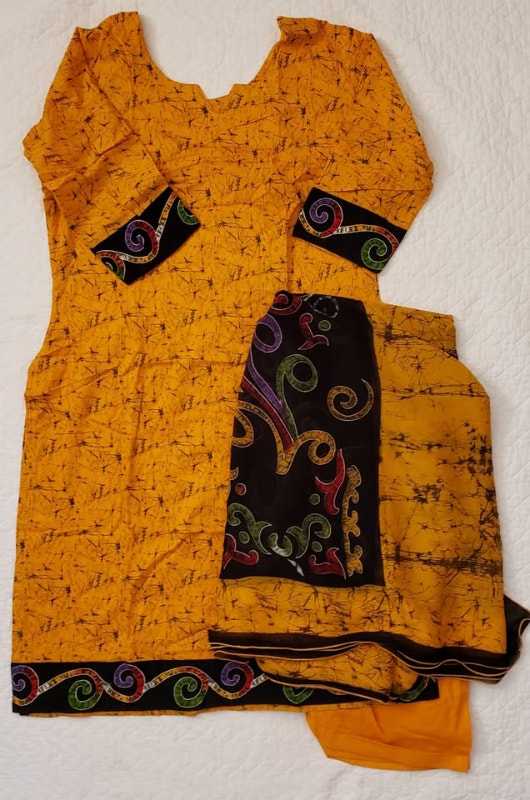 NEW Shalwar Kameez Yellow, Black and multi-color
