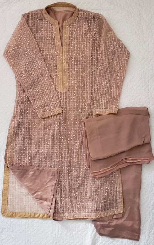 NEW Shalwar Kameez Dusty Rose, mesh