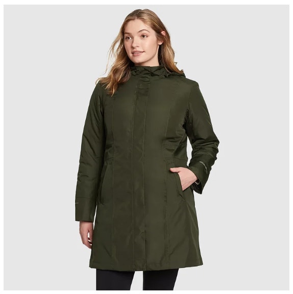 Petite L Rain Trench Coat w Removable Insulation
