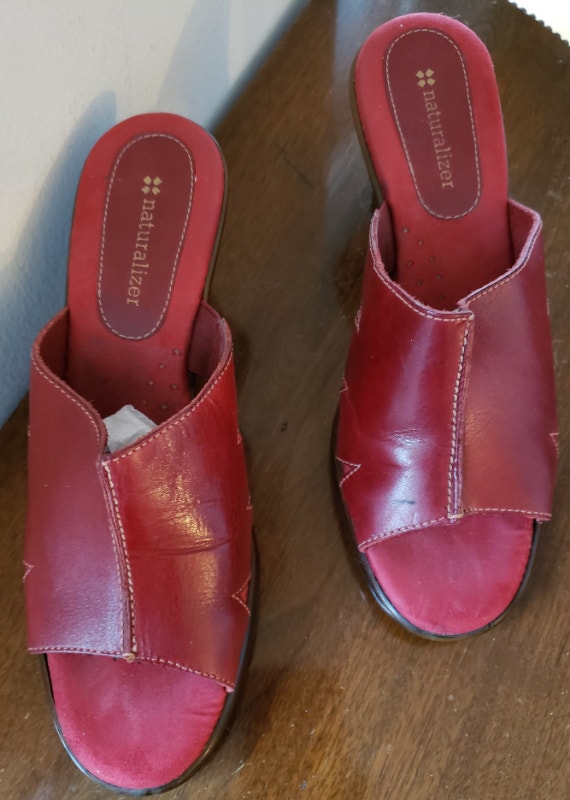 Naturalizer Mason Leather Mules, Red, 8M - photo 3