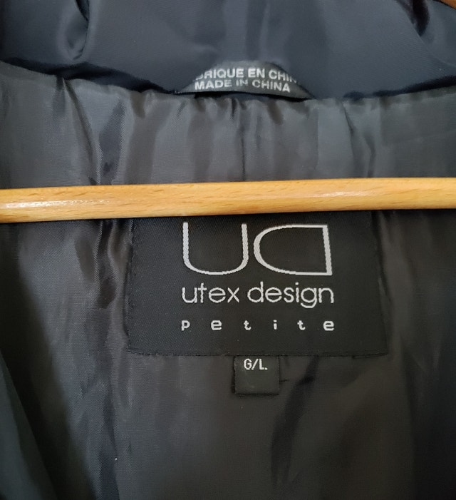 Excellent Condition Utex Design Quilted Puffer Coat, Black, L - photo 3