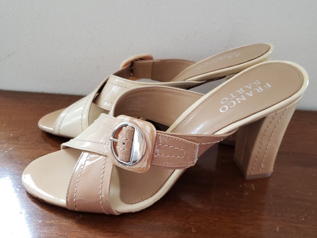 NEW Franco Sarto Patent Leather Sandals, Ombre Cream/Tan, 7.5M - photo 4