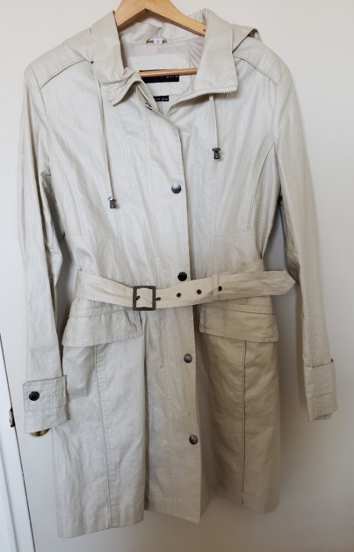 NEW w tags Bianca Nygard Raincoat Trench coat, Cream, M