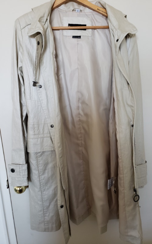 NEW w tags Bianca Nygard Raincoat Trench coat, Cream, M - photo 4