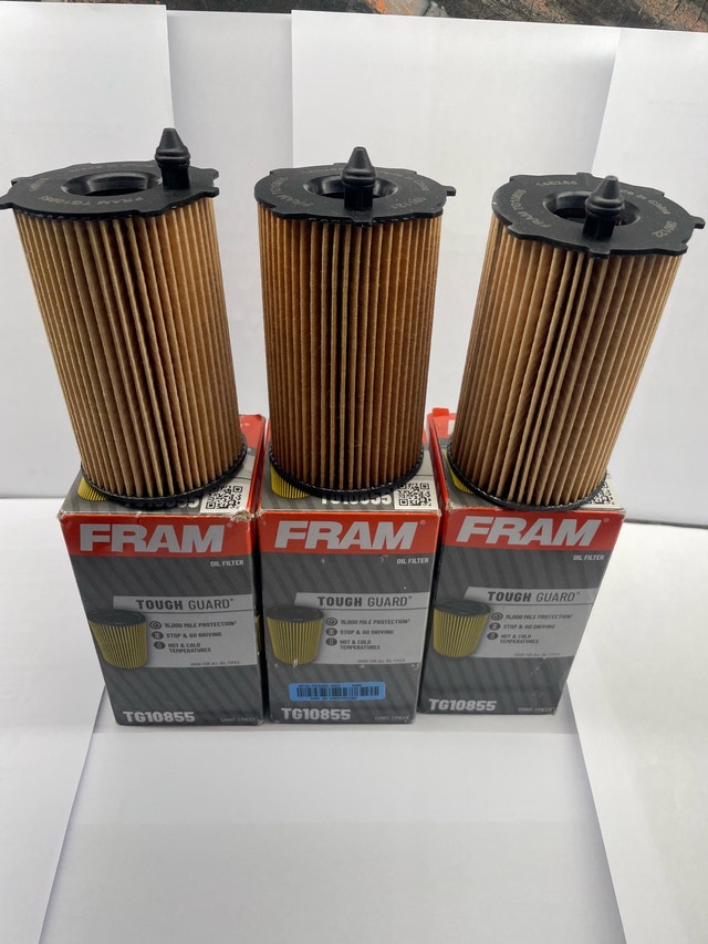 Fram Tough Guard TG10855 oil filters - three