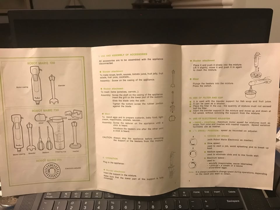 Moulinex Robot Marie Hand blender & mixer Model 730 - photo 3