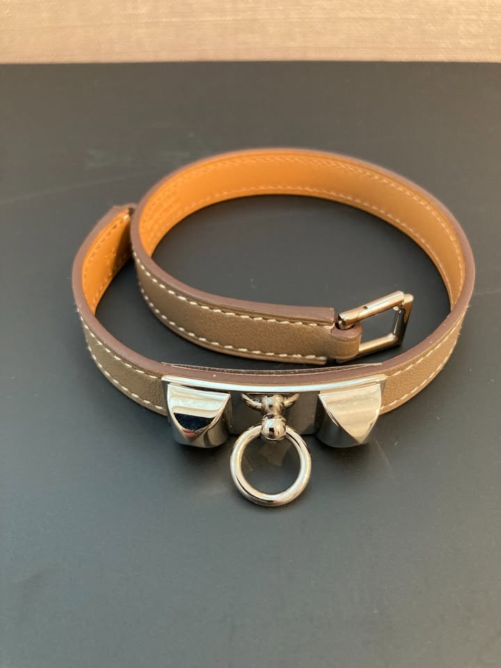 Hermes Made in France Rivale Double Tour Leather Bracelet - photo 2