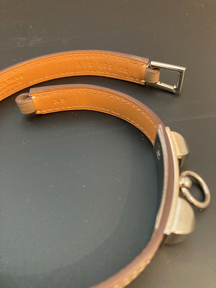 Hermes Made in France Rivale Double Tour Leather Bracelet - photo 5