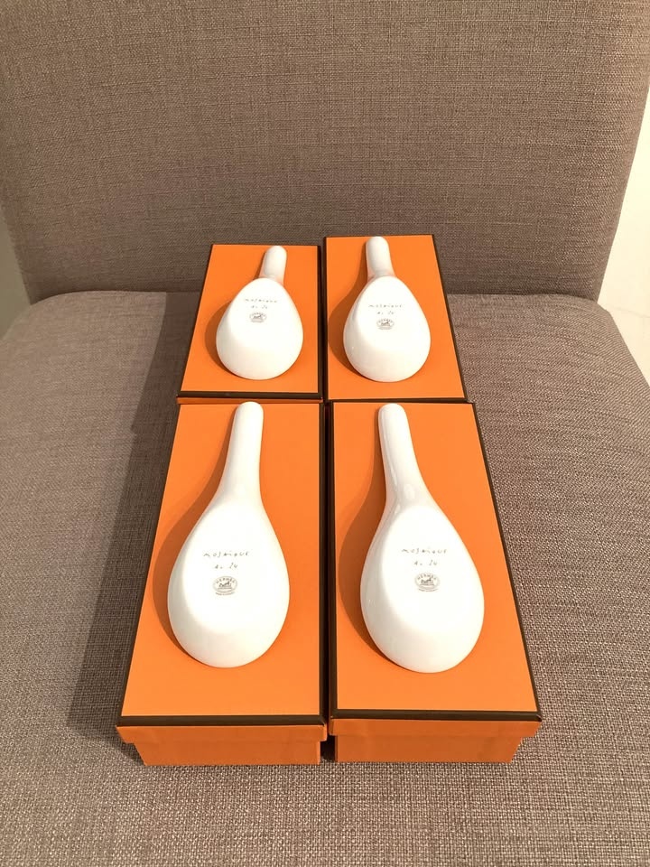 Hermes Mosaique au 24 Gold Soup Spoon Tableware - photo 4