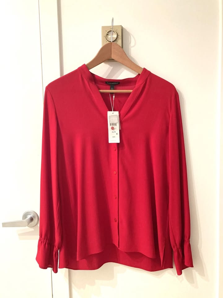Brand New Eileen Fisher Silk Mandarin Collar Shirt - photo 2