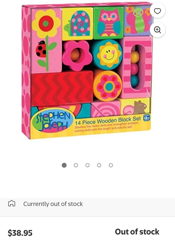 Stephen Joseph Wooden Blocks and matching cards montessori activ - photo 4