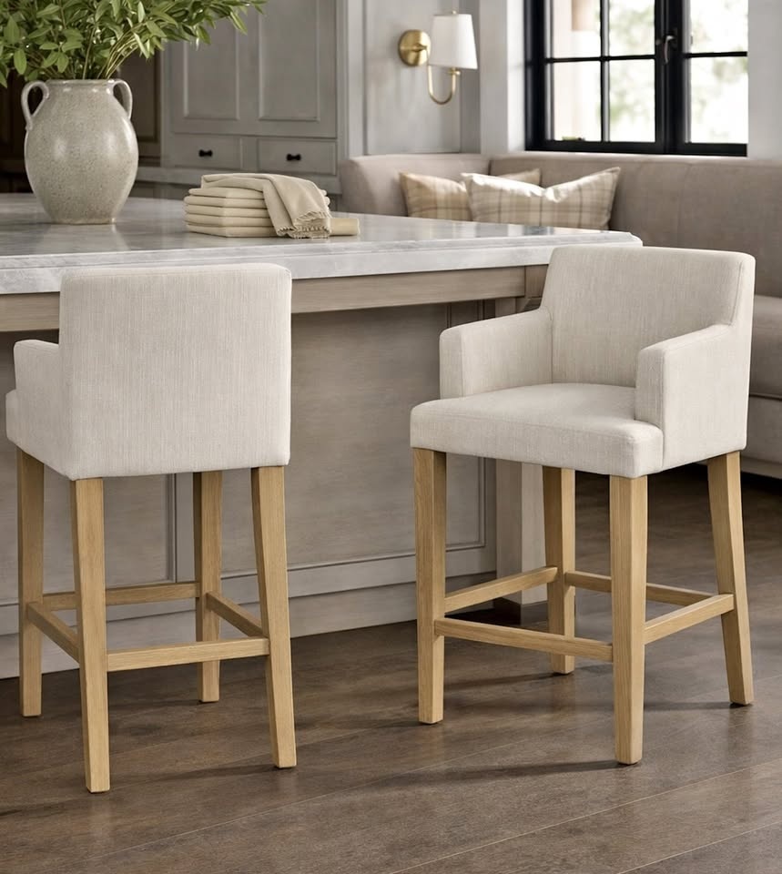 Set of solid wood stools (2) - Brand new in box