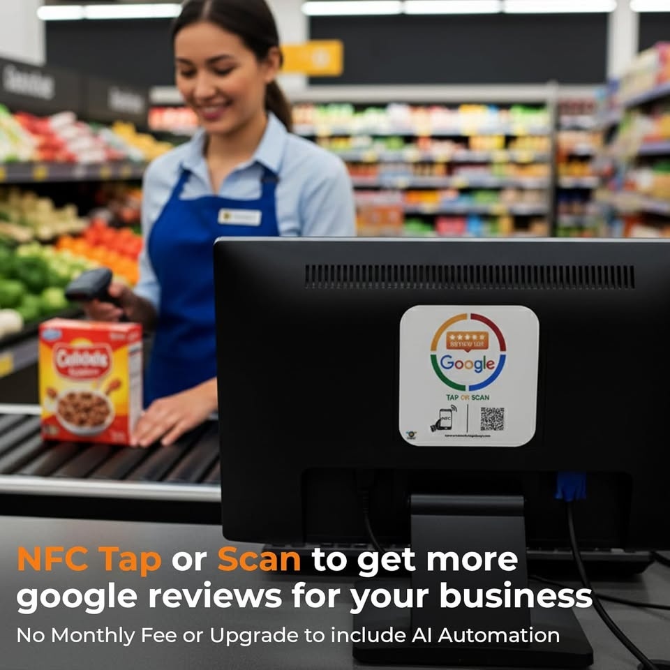Google Review Tap Card Plate & QR Code Sign (White) - photo 4