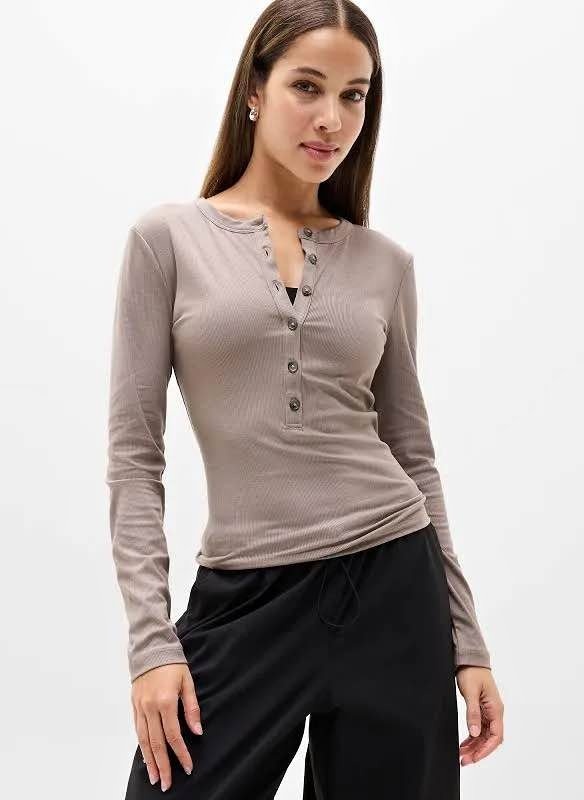 Women’s rib Henley long sleeve athleta