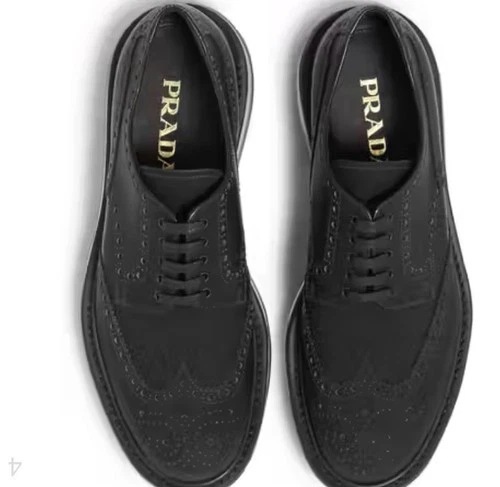 Prada Classic Black Lace-Up Brogues Size 7